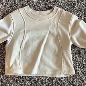 Cream Cropped Sweatshirt